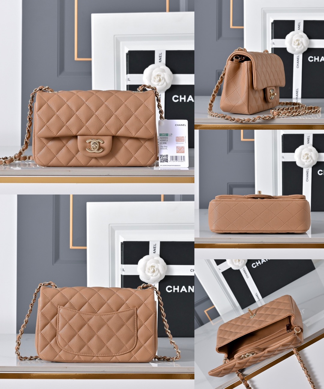 CHANEL Mini Classic Handbag Caviar leather-20CM - image 19
