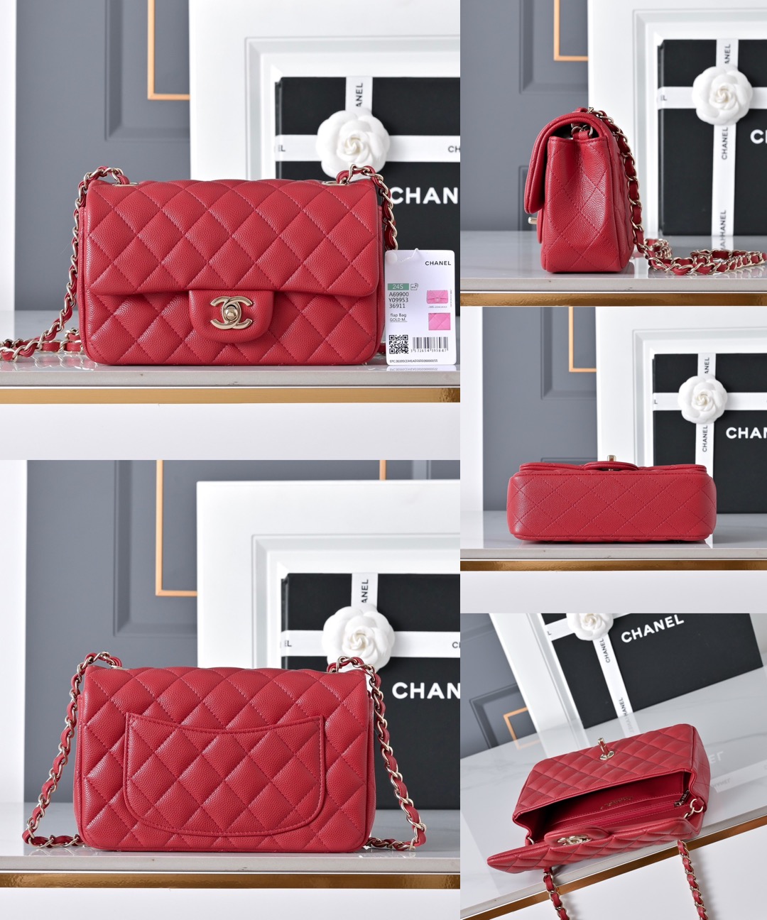 CHANEL Mini Classic Handbag Caviar leather-20CM - image 20