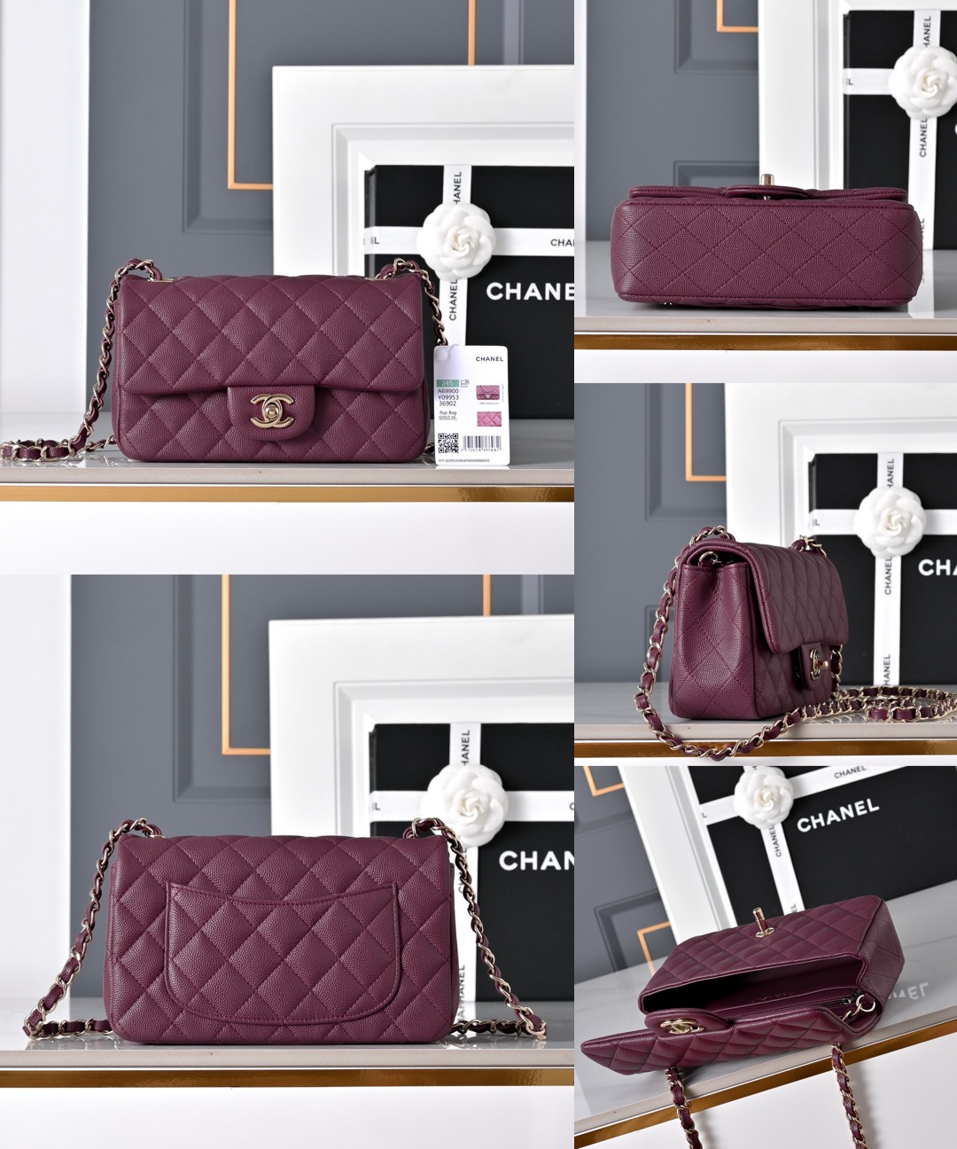 CHANEL Mini Classic Handbag Caviar leather-20CM - image 21