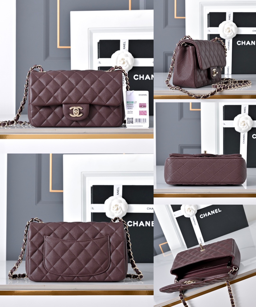 CHANEL Mini Classic Handbag Caviar leather-20CM - image 22