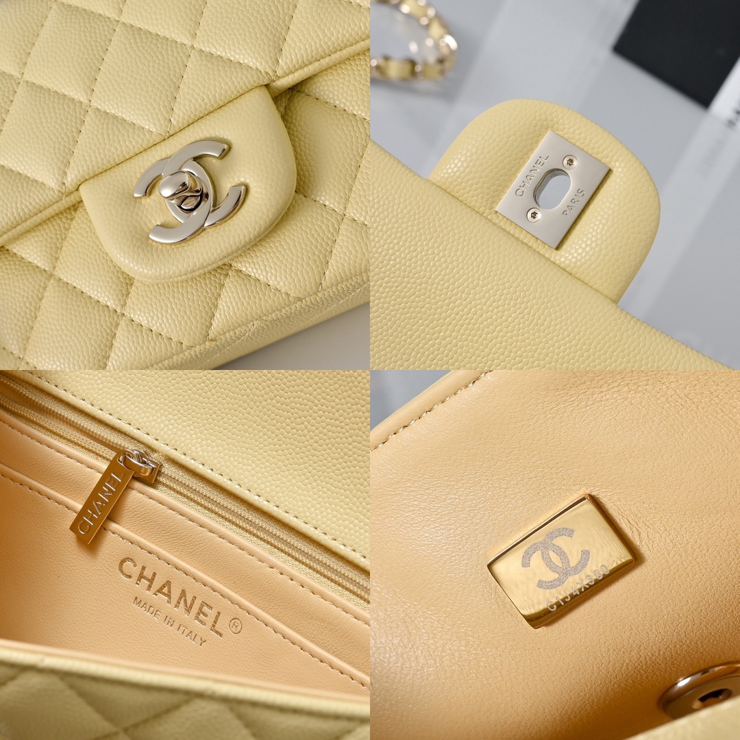 CHANEL Mini Classic Handbag Caviar leather-20CM - image 8