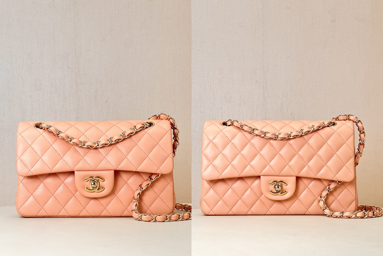 CHANEL Lambskin Classic Flap Light Orange - image 8