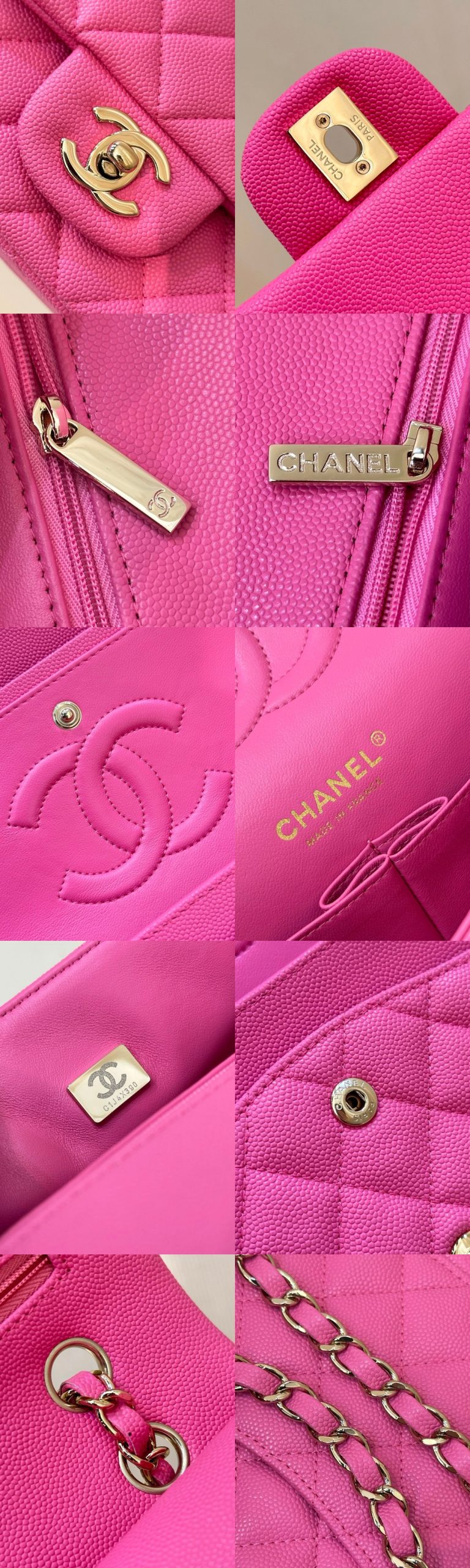 CHANEL Classique Flap Medium Handbag Champagne Gold Hardware - image 8