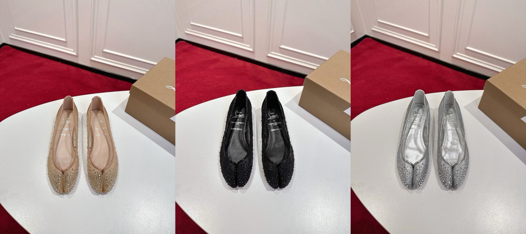 Maison Margiela X CL Tabi Crystal- Embellished Mesh Ballerina Flats - image 7