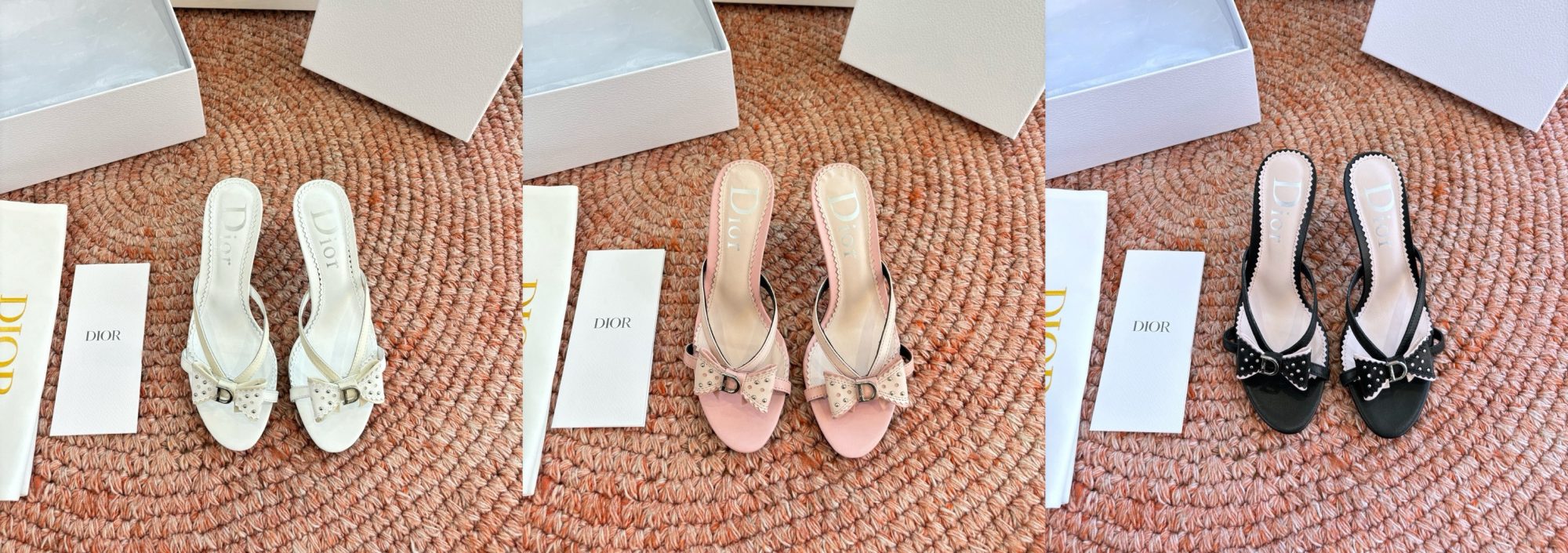 DIOR vintage christian dior 2000s white 'd' bow heels - image 8