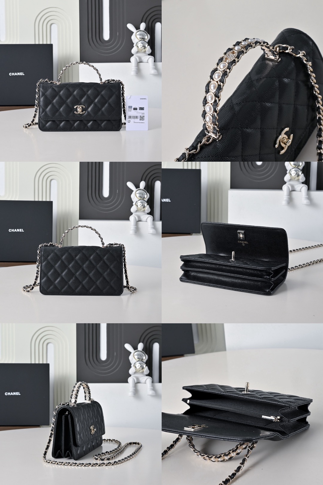 CHANEL Wallet on Chain Grained Calfskin Imitation Pearl - image 10