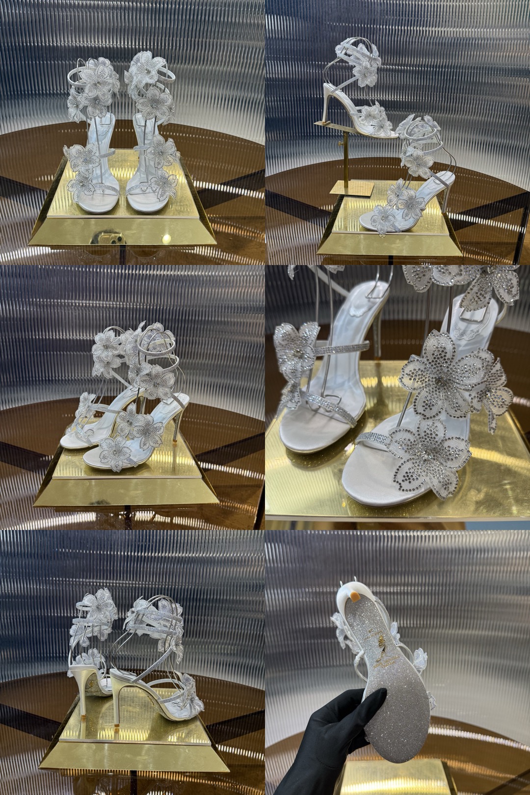 RC 105 crystal-embellished satin sandals - image 11
