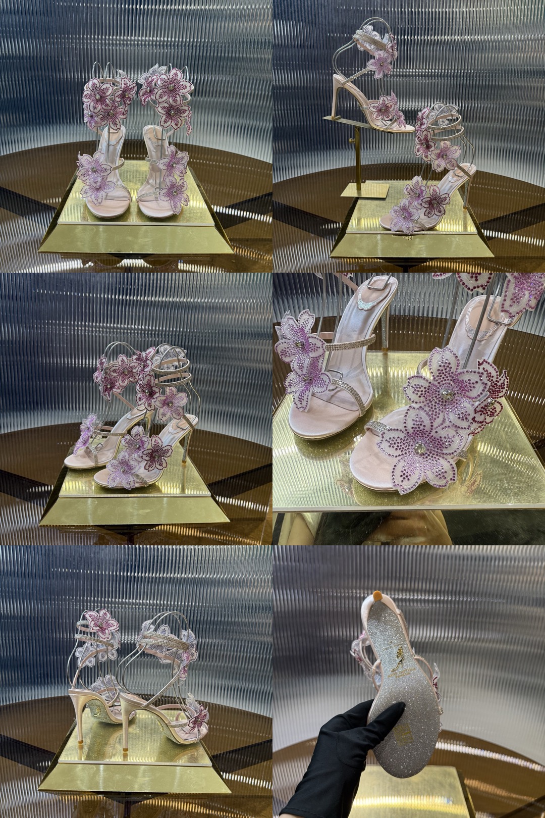 RC 105 crystal-embellished satin sandals - image 13
