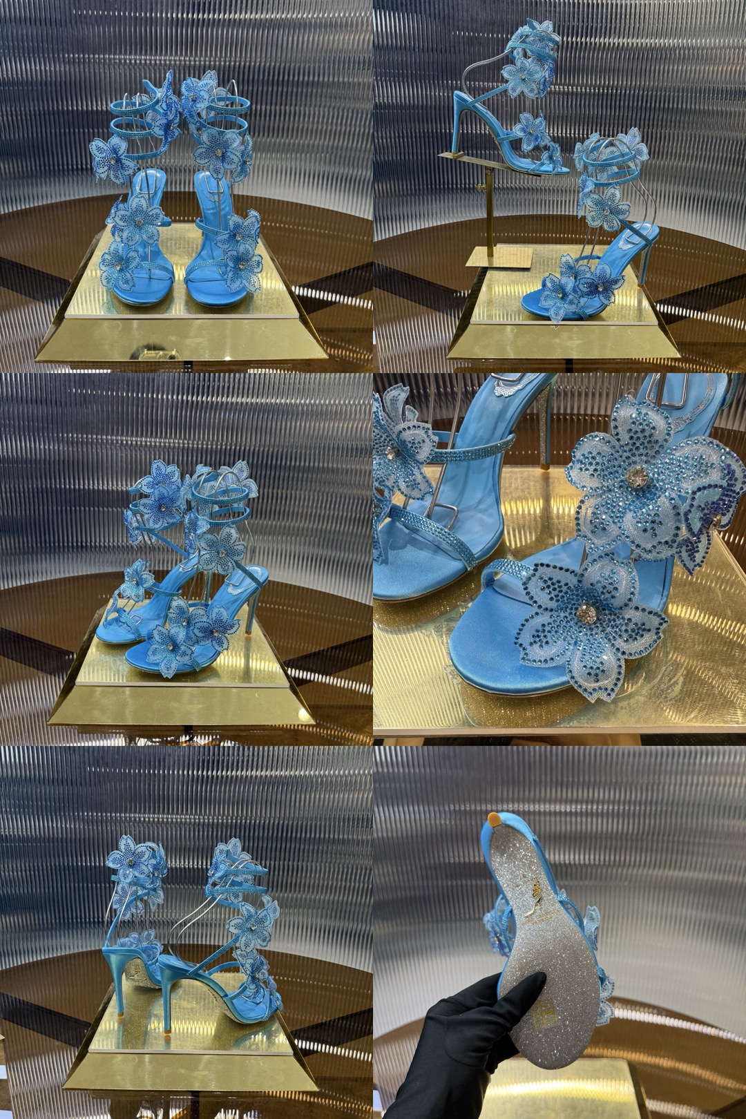RC 105 crystal-embellished satin sandals - image 14
