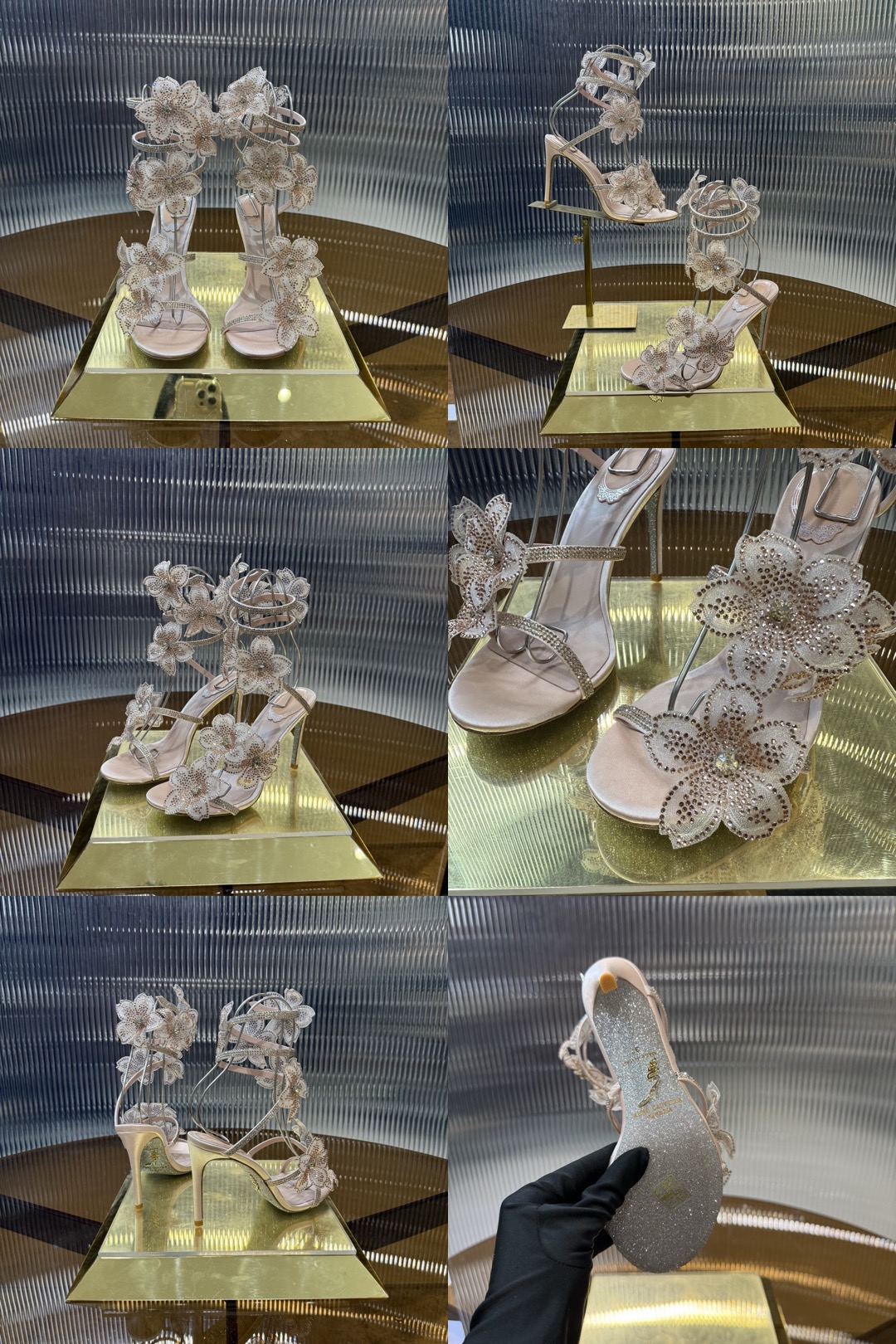 RC 105 crystal-embellished satin sandals - image 16