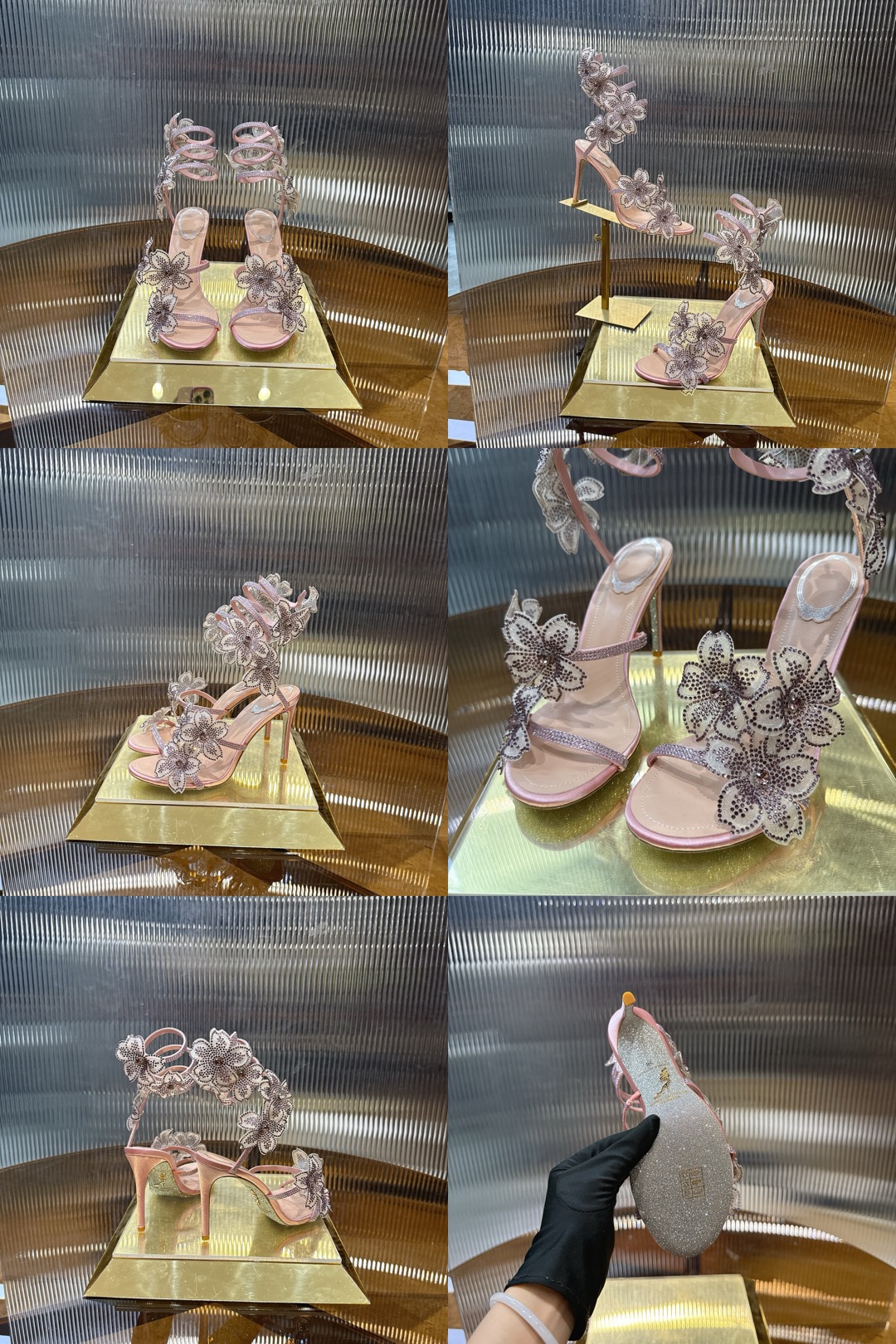 RC 105 crystal-embellished satin sandals - image 18