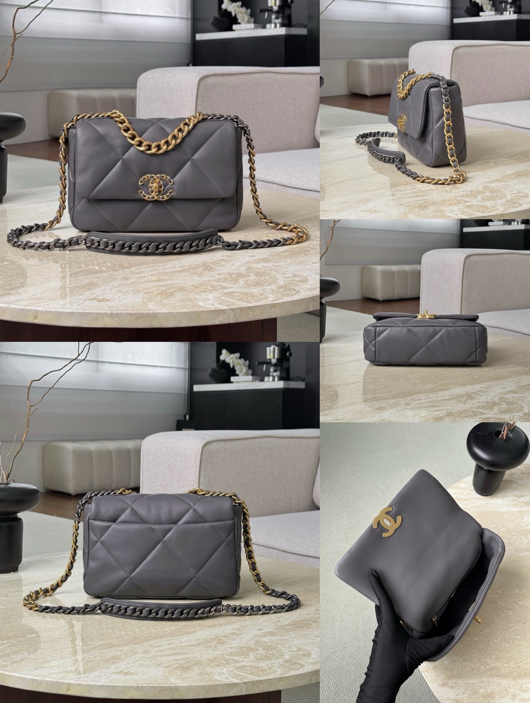 CHANEL Shiny Calfskin 19Flap bags - image 15