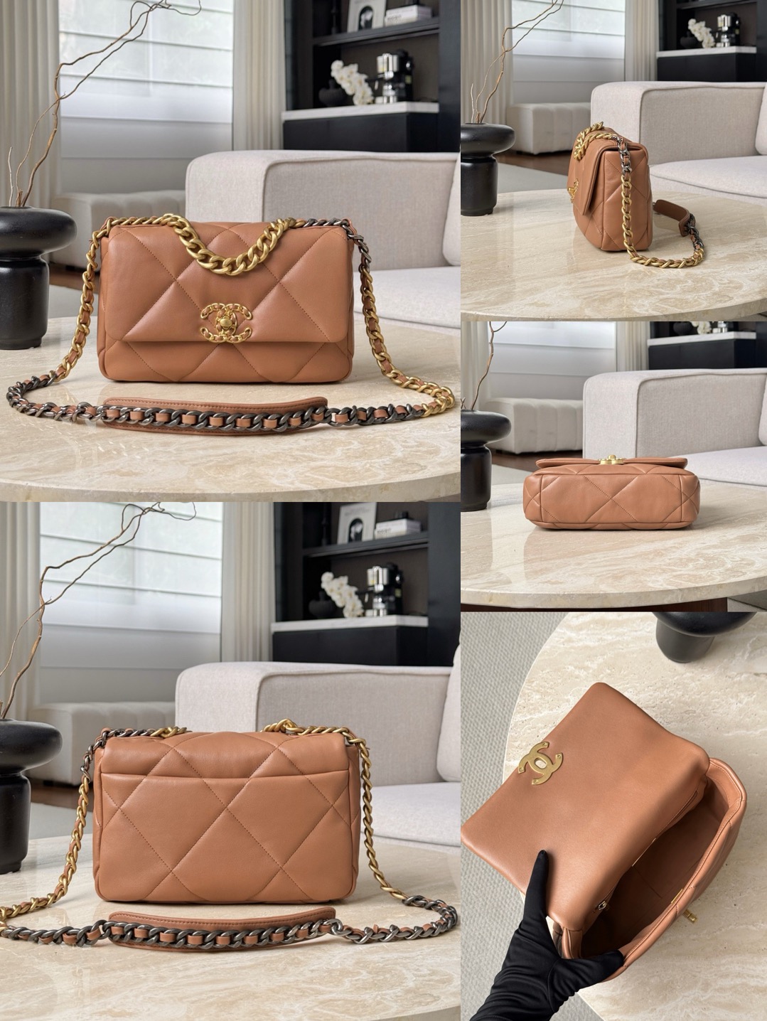 CHANEL Shiny Calfskin 19Flap bags - image 14