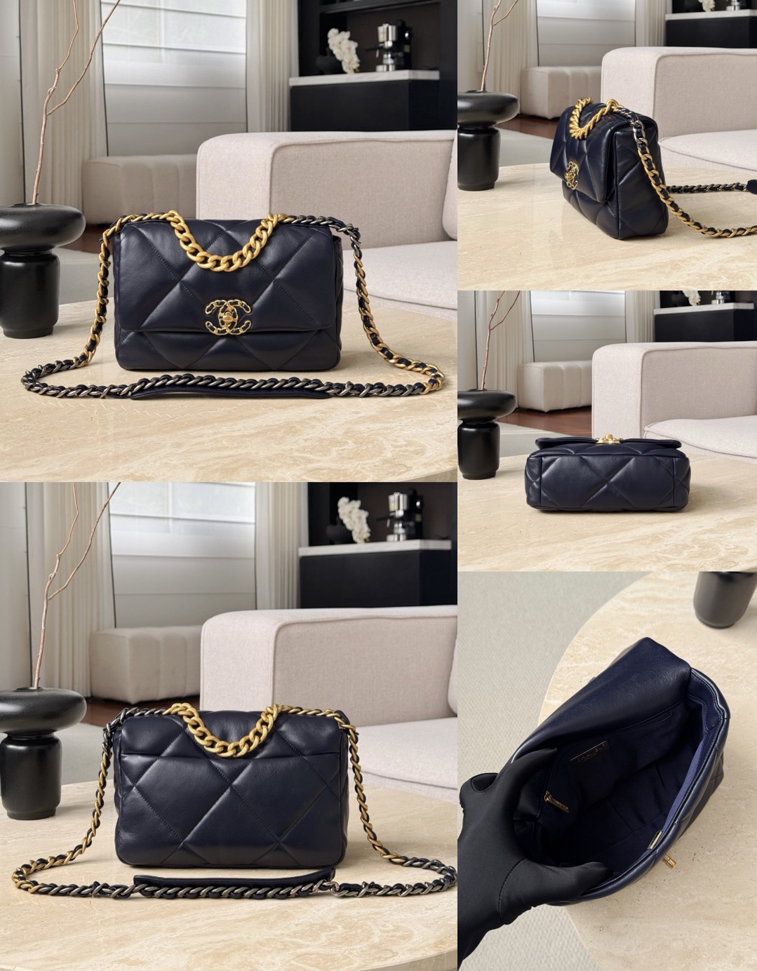 CHANEL Shiny Calfskin 19Flap bags - image 12
