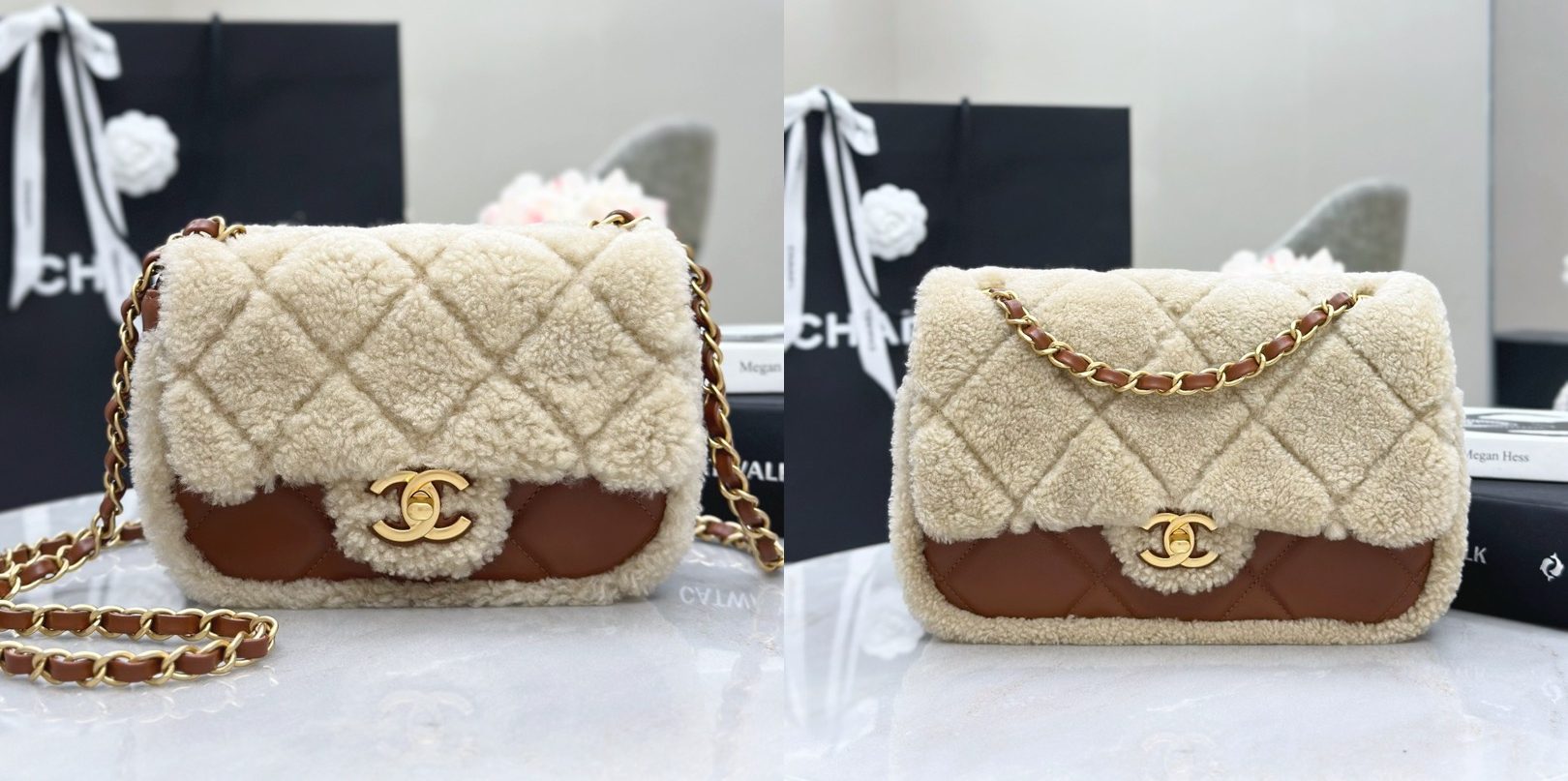 CHANEL 24K Teddy Bear-Shearling Flap Bag - image 8