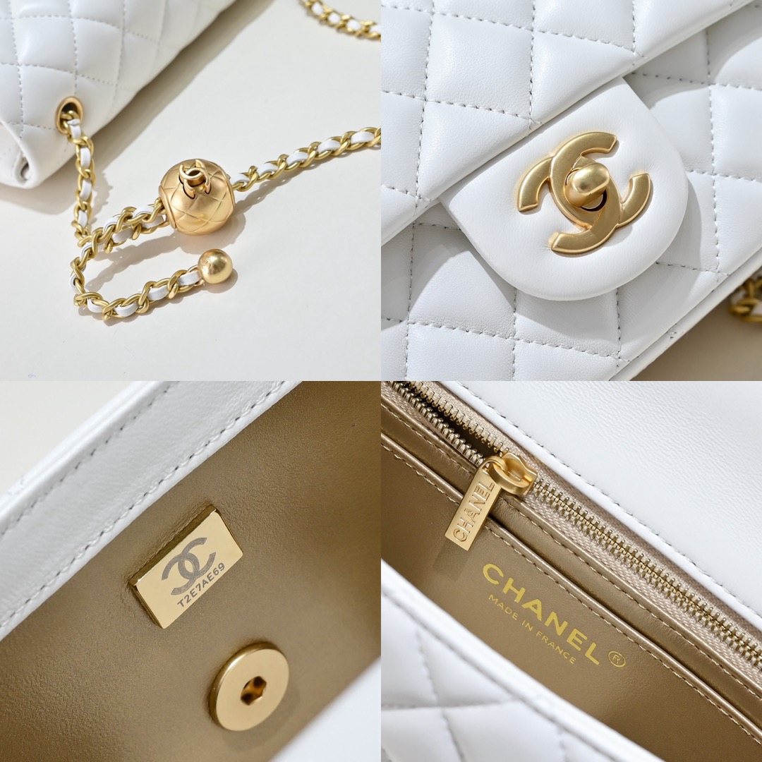 CHANEL Classic Flap CF with Gold Ball Charm – 20cm - image 8