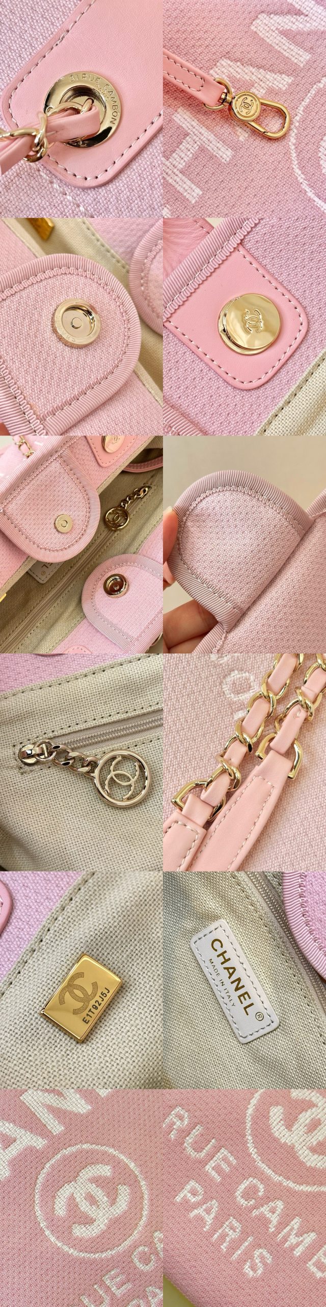 CHANEL Small Deauville Shopping Tote Light Pink Canvas - image 10