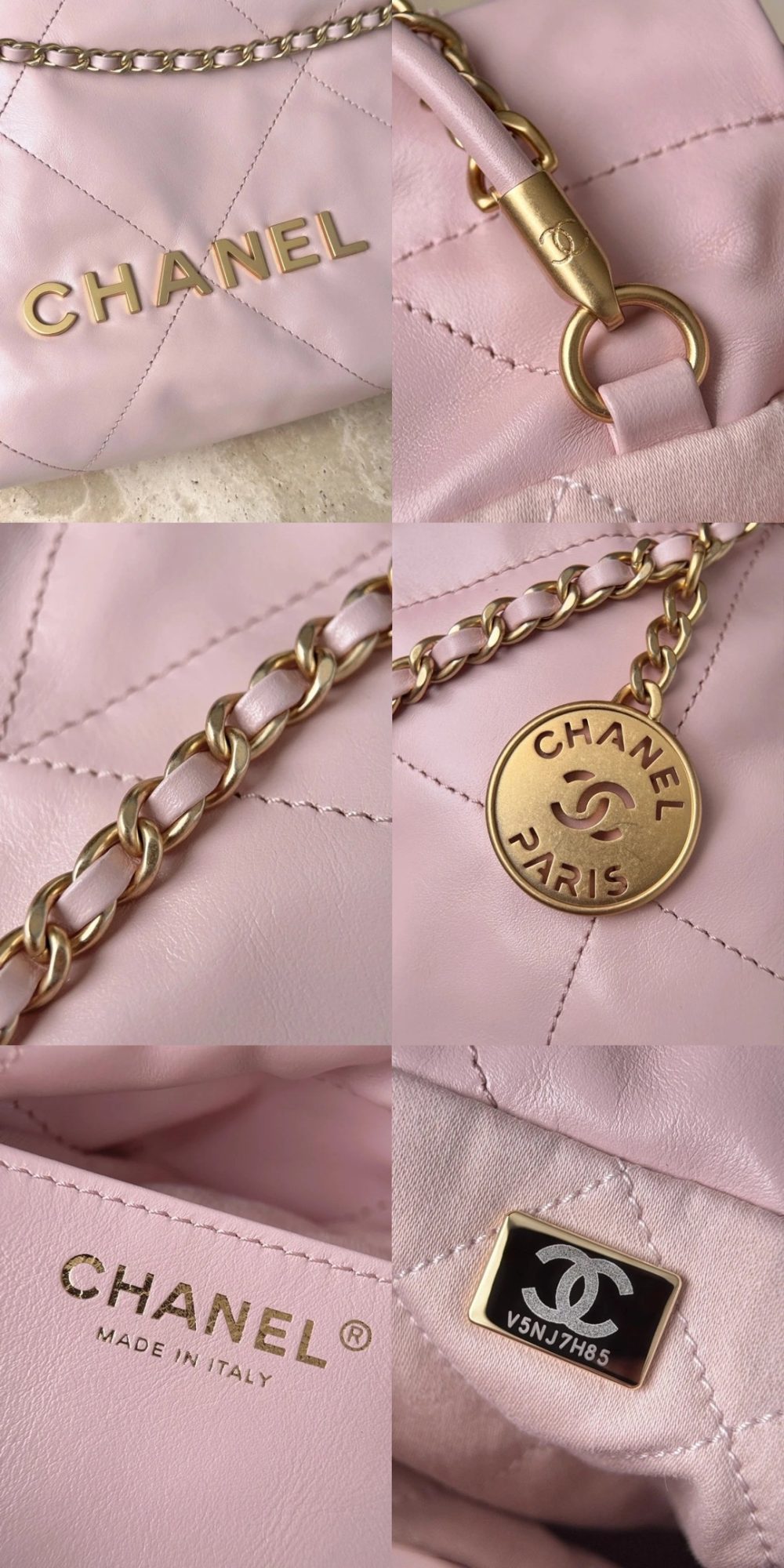 CHANEL MINI Shiny Calfskin Quilted 22bag Pink - image 8