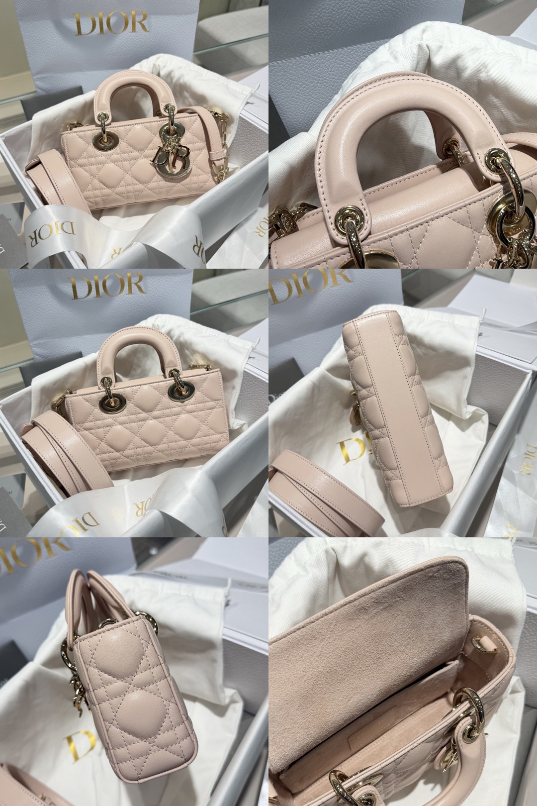 DIOR Lady D-Joy Bag Cannage Lambskin Rose des Vents - image 12