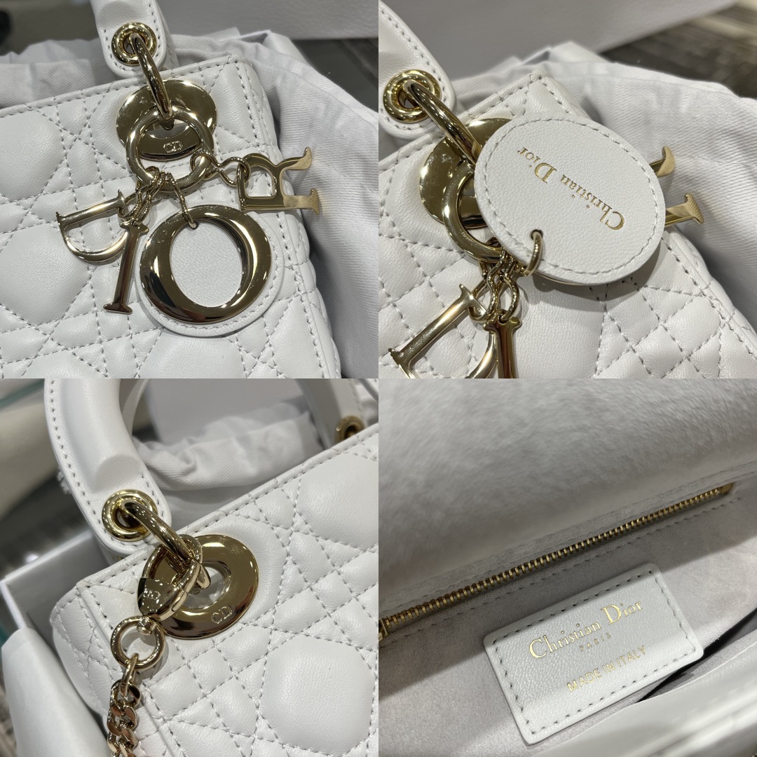Mini Lady Dior Bag Latte Pearlescent Cannage Lambskin - image 7