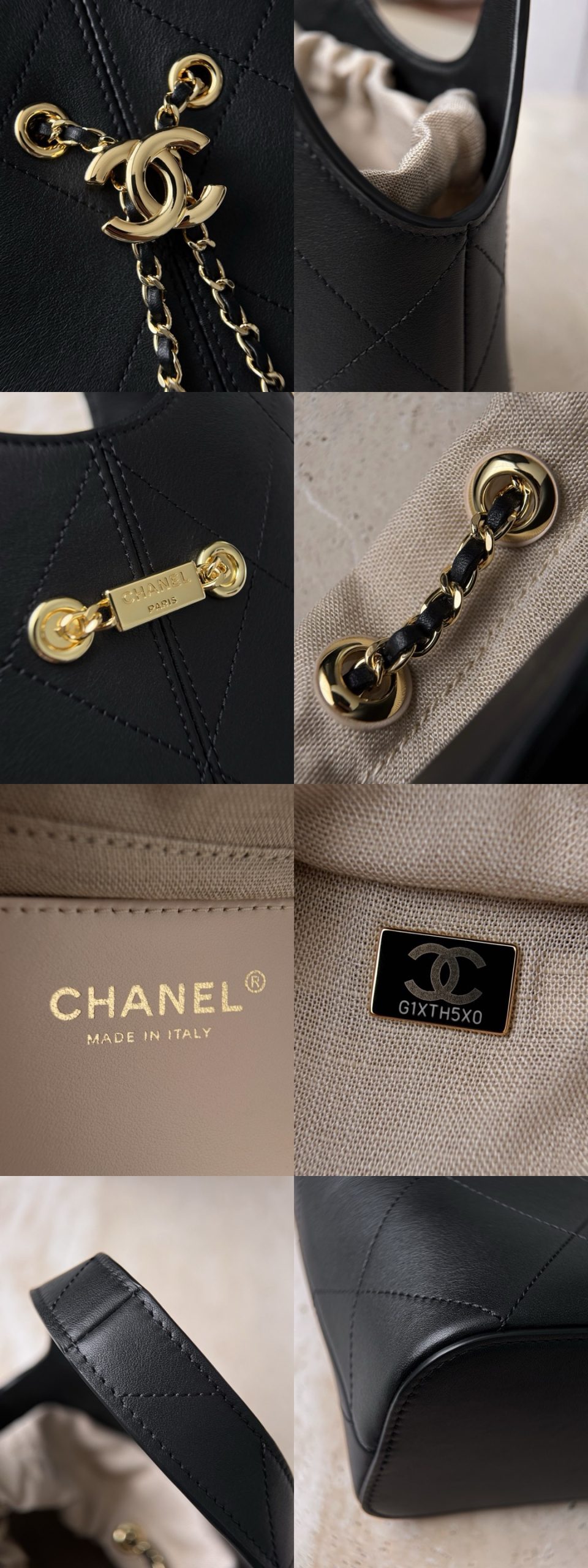 CHANEL Small Shopping Bag Calfskin Black - image 7