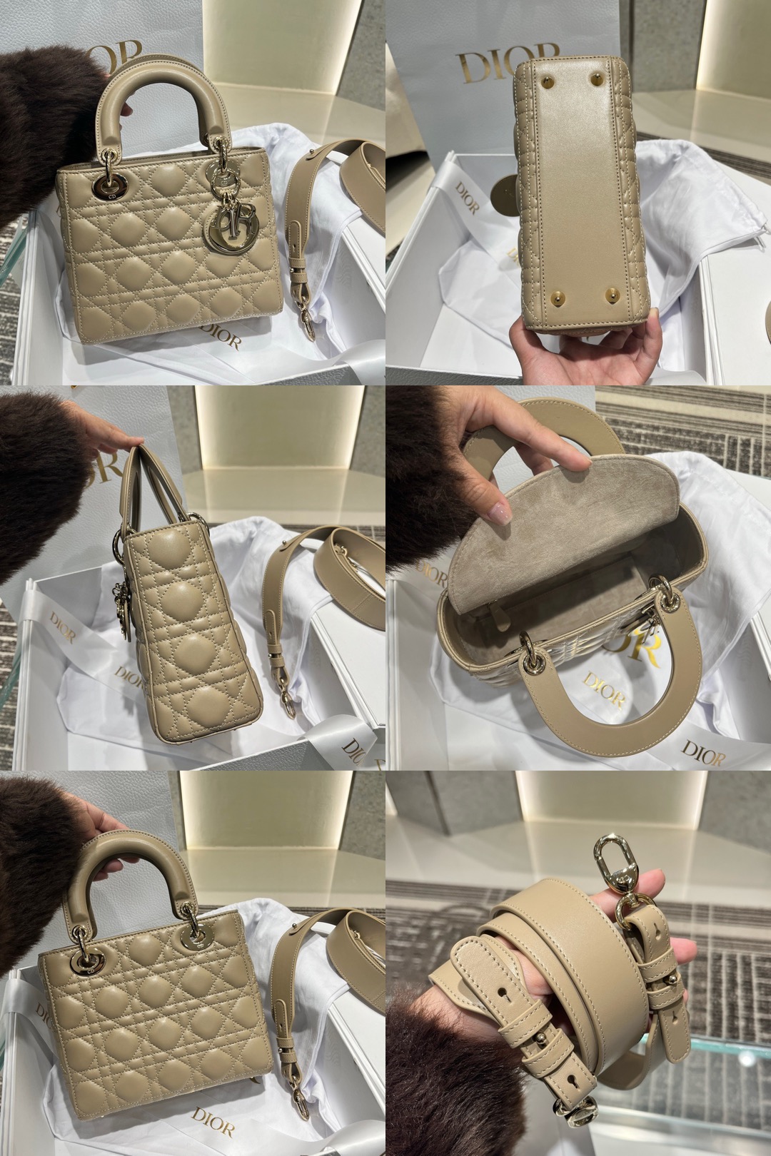 Small Lady Dior Bag Cannage Lambskin - image 15