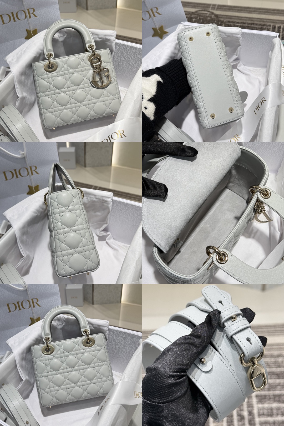 Small Lady Dior Bag Cannage Lambskin - image 12