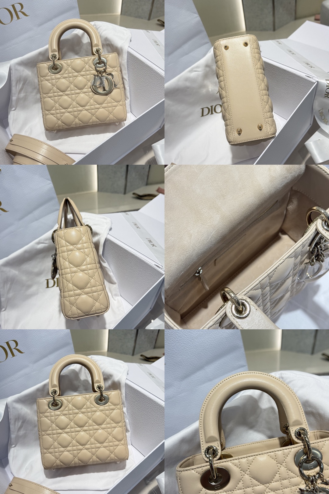 Small Lady Dior Bag Cannage Lambskin - image 14