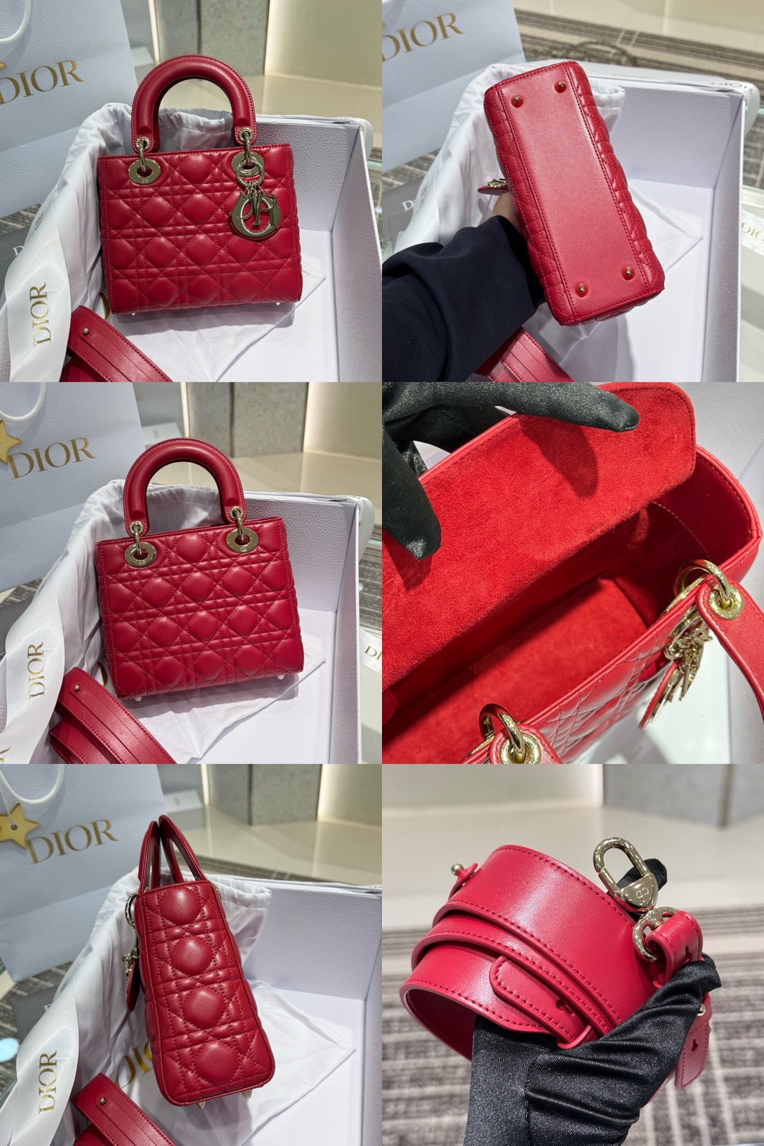 Small Lady Dior Bag Cannage Lambskin - image 16