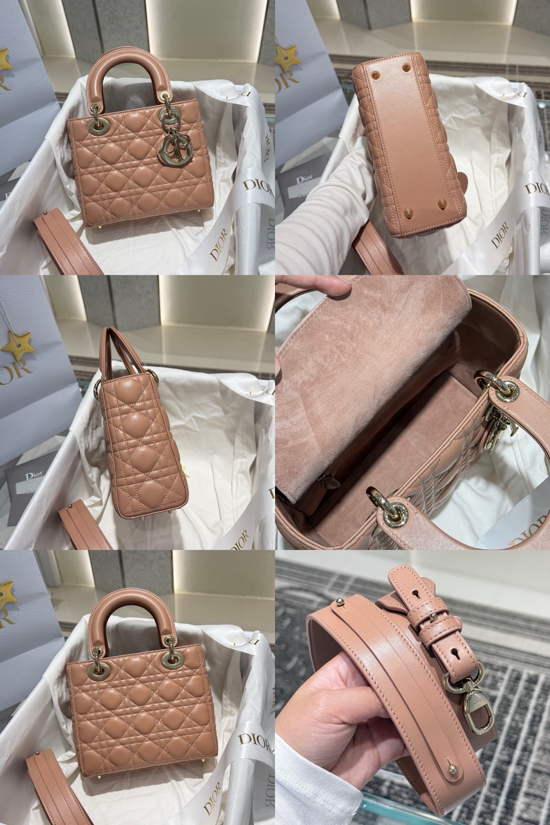 Small Lady Dior Bag Cannage Lambskin - image 18