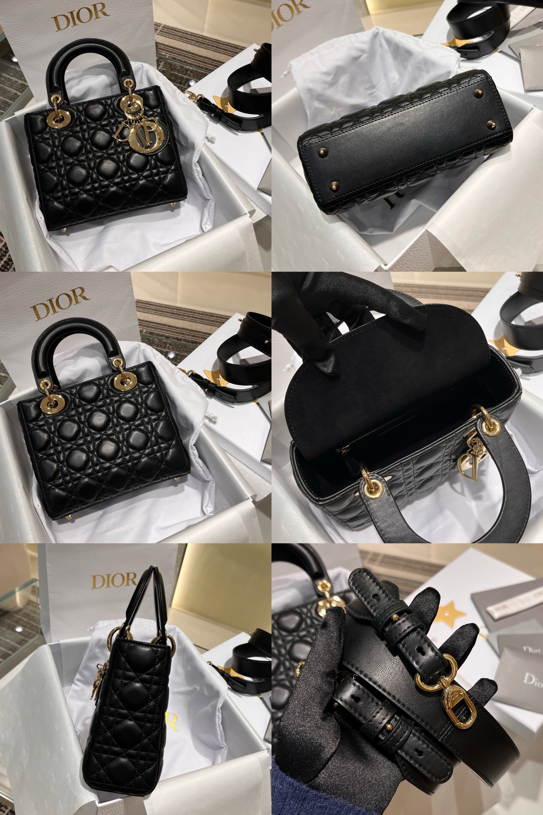 Small Lady Dior Bag Cannage Lambskin - image 19