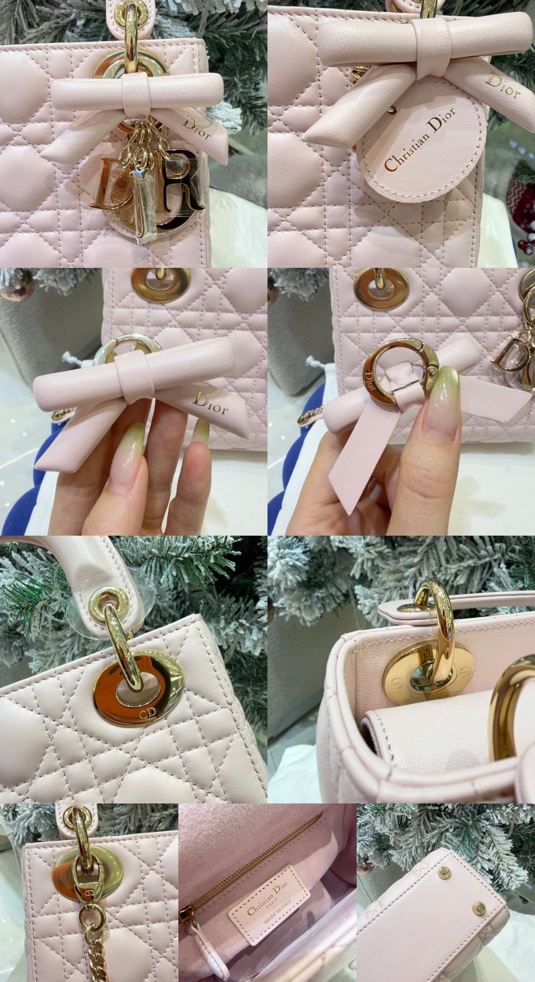 Mini Lady Dior Bag with Chain Pink Cannage Lambskin - image 8