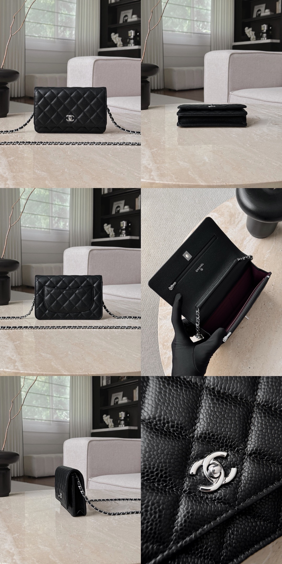 CHANEL WOC Calfskin in Black - image 9