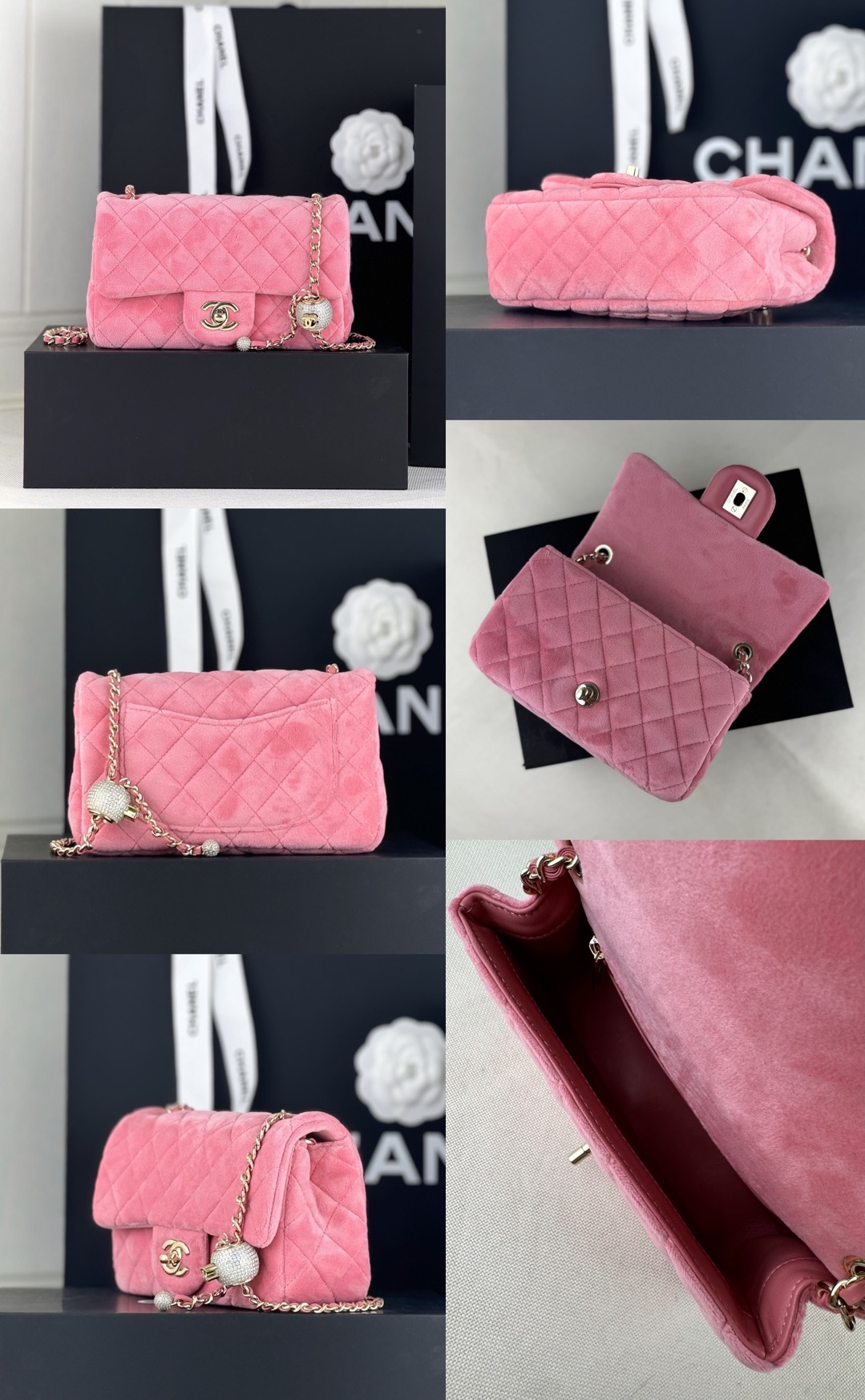CHANEL MINI Flap Bag Rectangular Ball & Diamond Lock - image 14