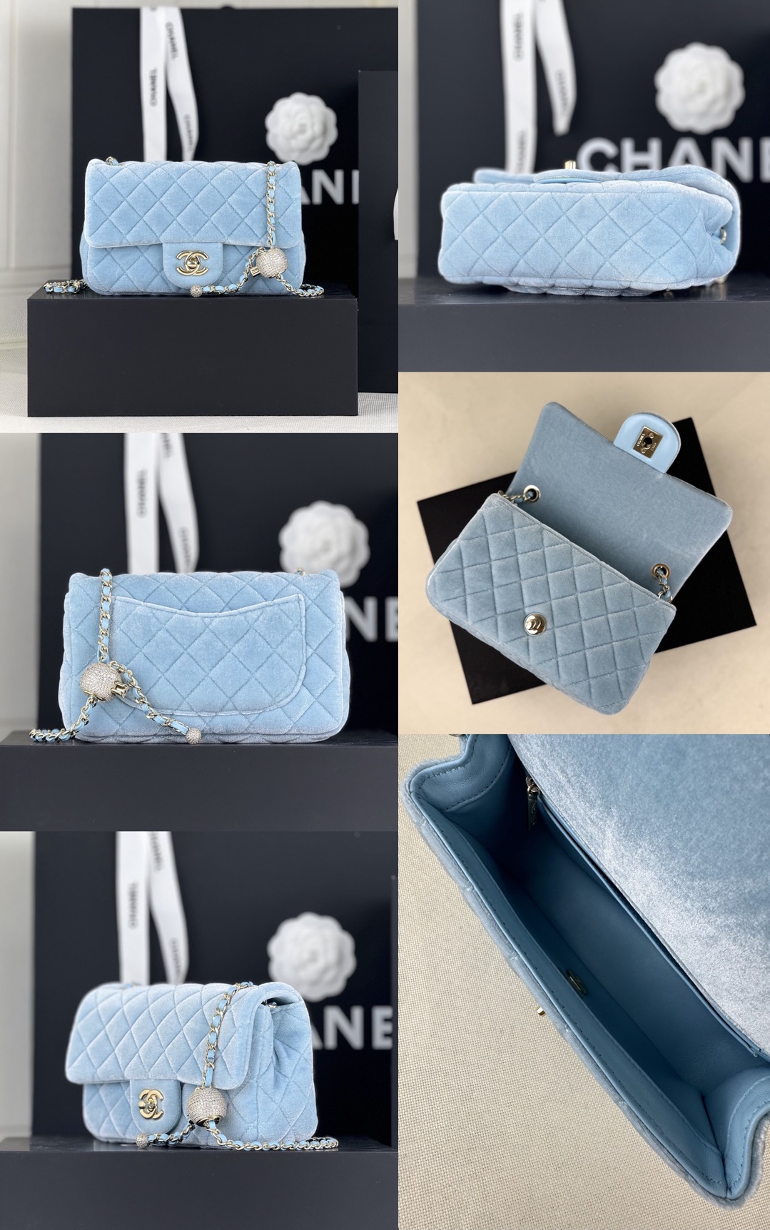 CHANEL MINI Flap Bag Rectangular Ball & Diamond Lock - image 11