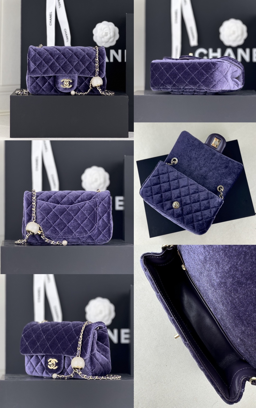 CHANEL MINI Flap Bag Rectangular Ball & Diamond Lock - image 9