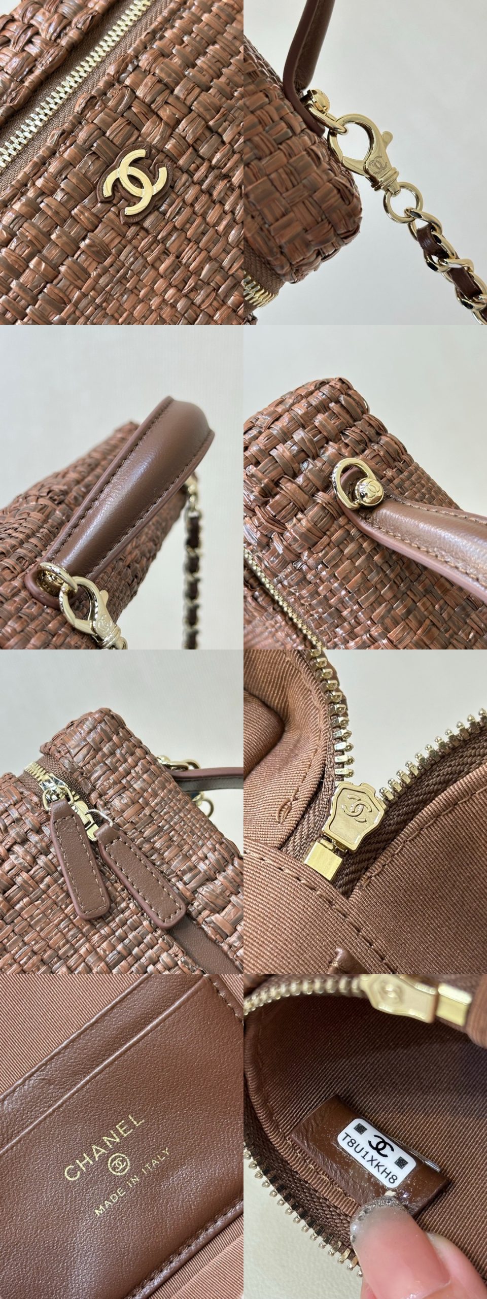 CHANEL Classic Vanity with Chain Braided Raffia Brown - image 8