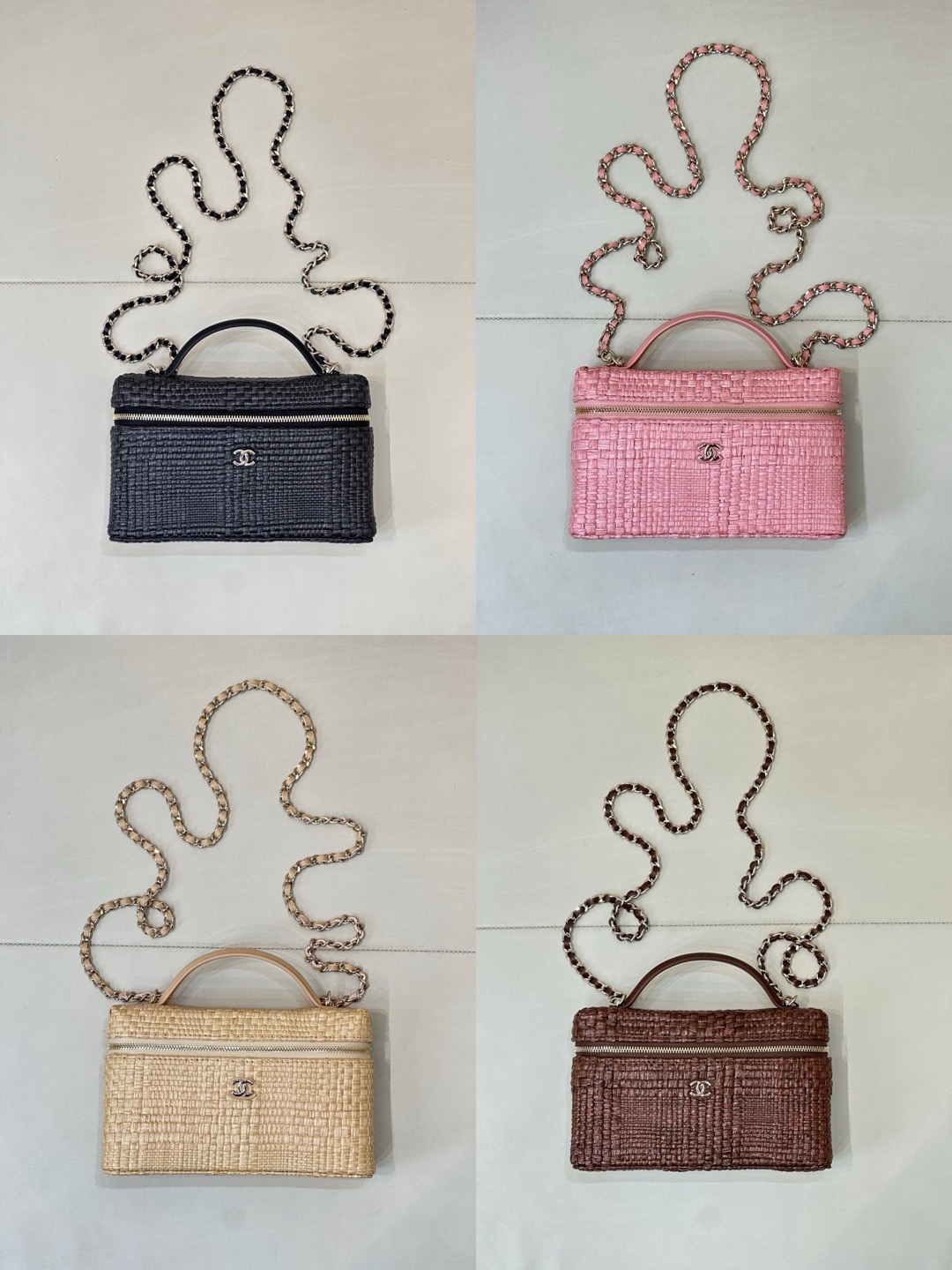 CHANEL Classic Vanity with Chain Braided Raffia Brown - image 7