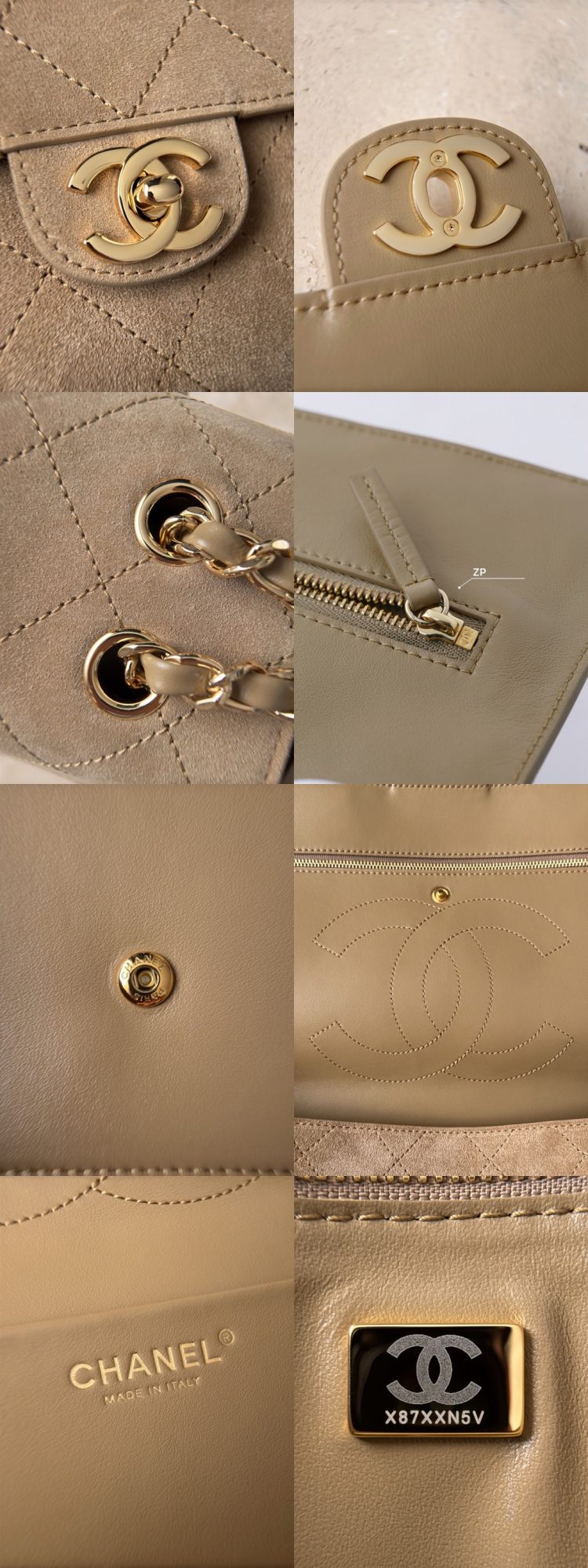 CHANEL Maxi Flap Bag Suede Calfskin In Dark Beige - image 8