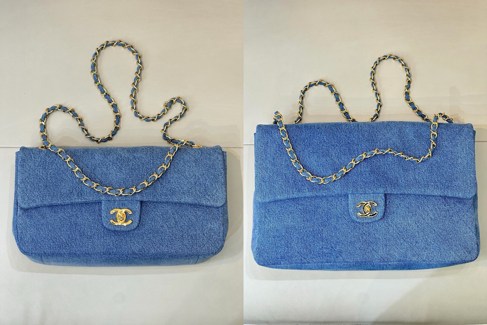 CHANEL Maxi Flap Bag Denim Blue - image 8