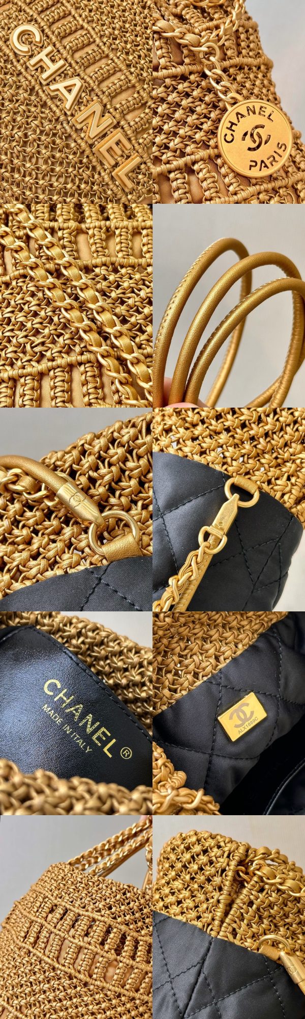 CHANEL 22 Mini Handbag Metallic Calfskin Macrame - image 7