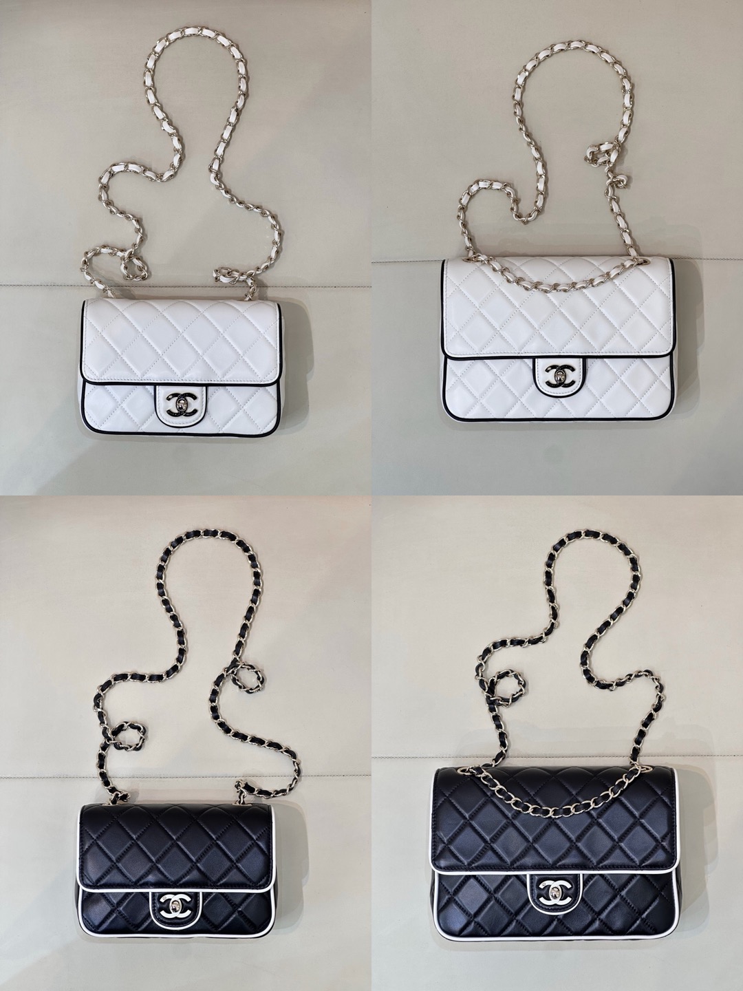 CHANEL Flap bag Lambskin black & white - image 8