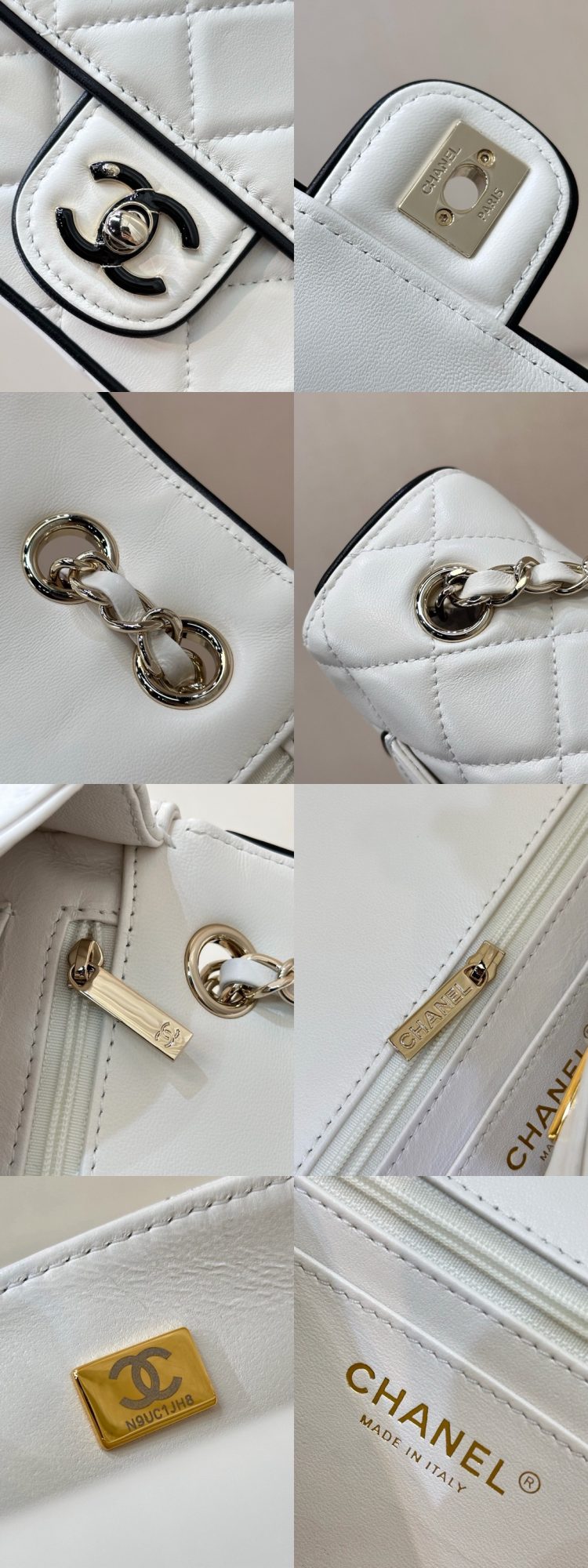 CHANEL Flap bag Lambskin black & white - image 9