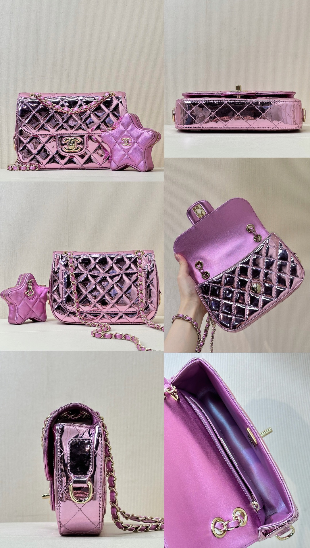 CHANEL Patent Leather Flap Star Bag - image 10