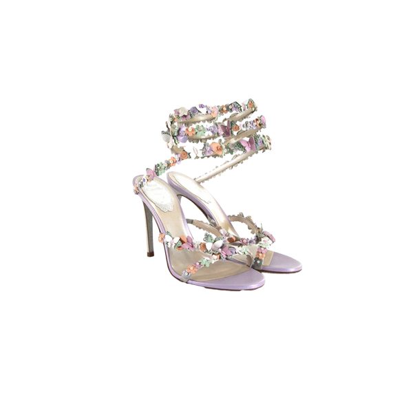RENE  CAOVILLA flower purple heel