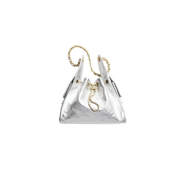 CHANEL 25A Hobo Bag Caviar leather In Silver