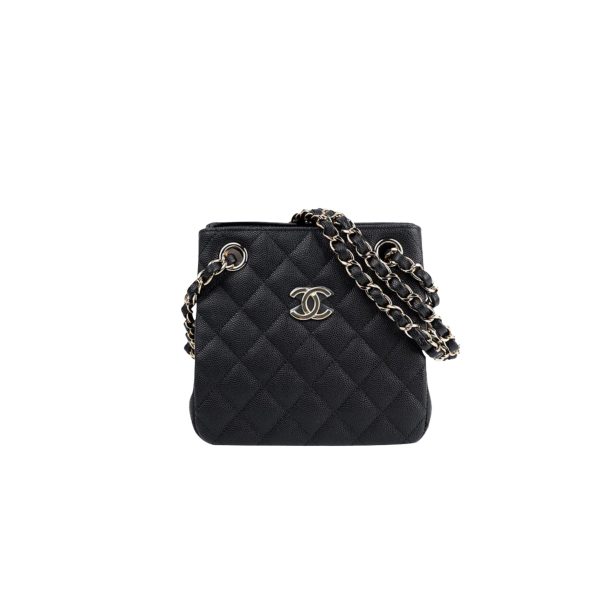 CHANEL 25C Hobo Bag Grained Embossed Calfskin Leather