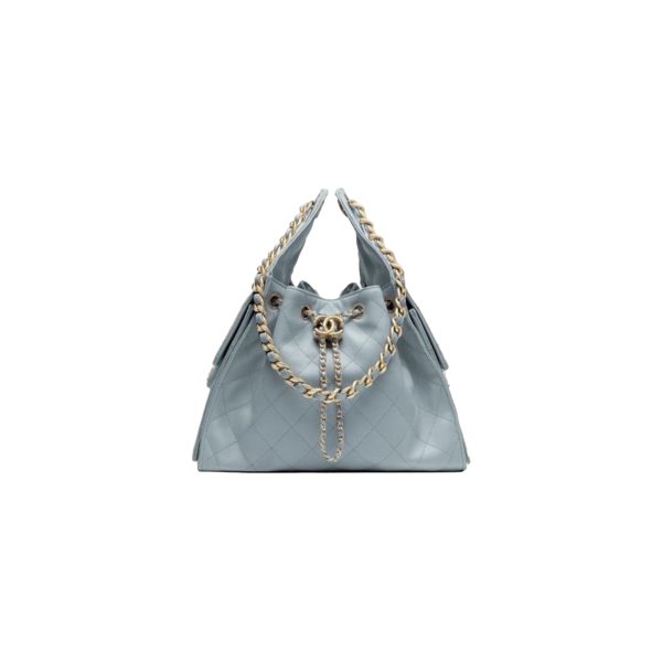 CHANEL 25Bag Caviar leather Small In Dusty Blue