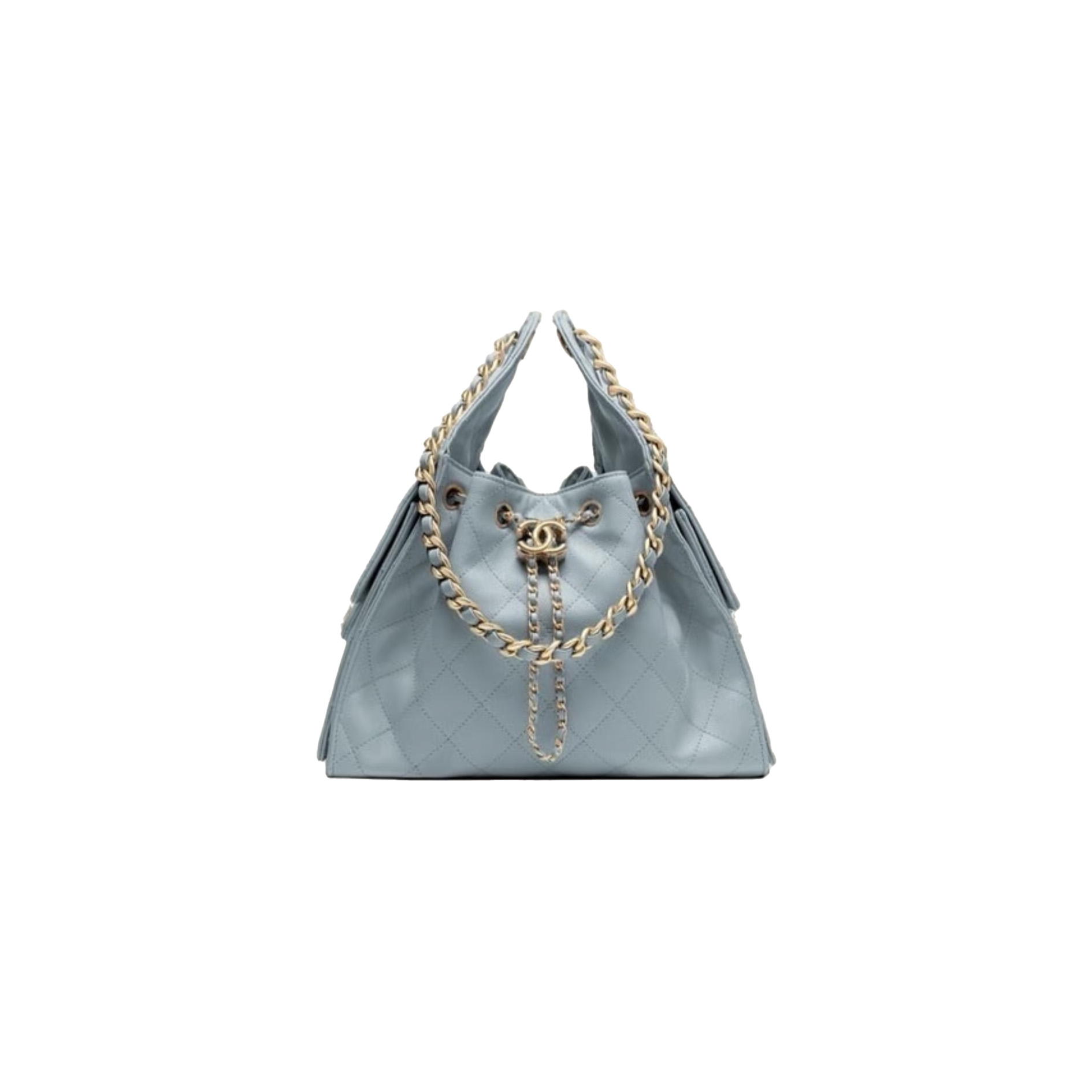 CHANEL 25Bag Caviar leather Small In Dusty Blue