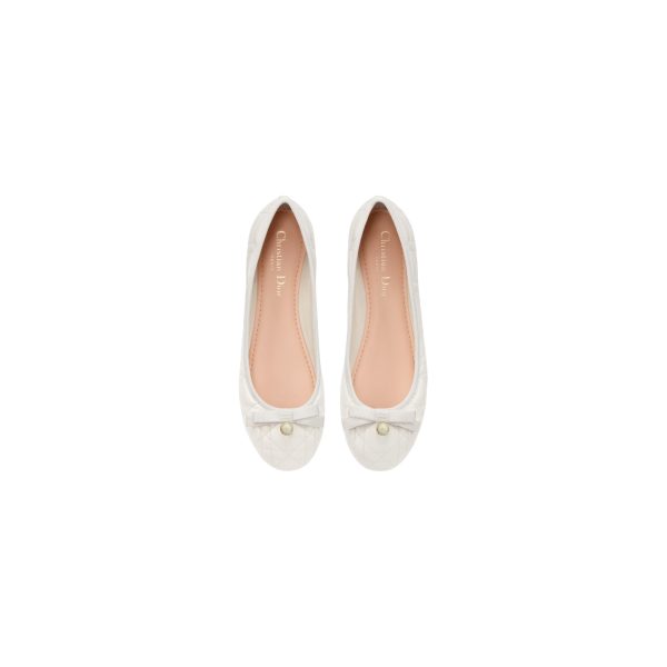 DIOR Ballet Flat Latte Quilted Cannage Calfskin